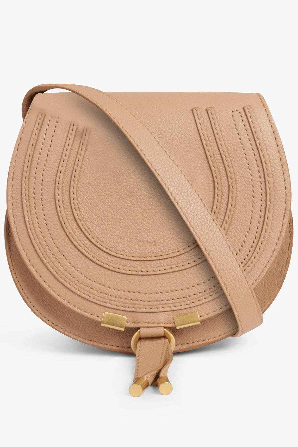 CHLOE BAGS BROWN / LIGHT TAN Small Marcie Saddle Crossbody Bag | Light Tan