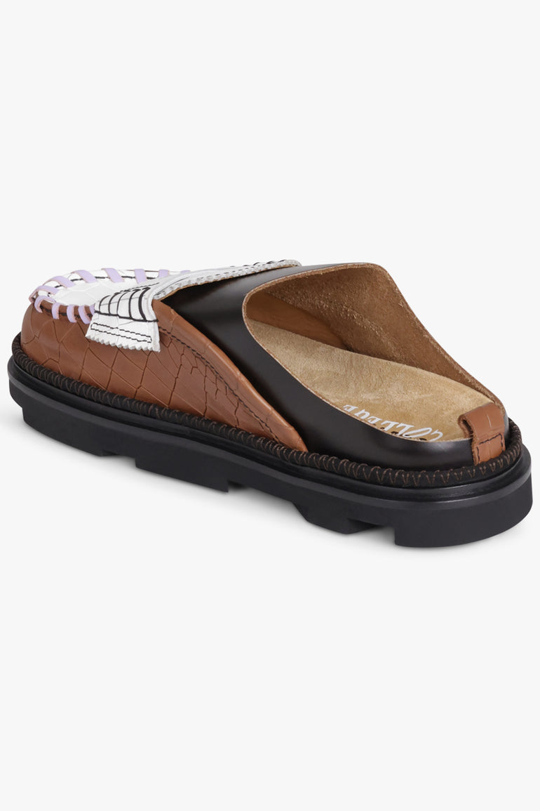 COLVILLE SHOES College Chunky Loafer Mule | Brown/Black