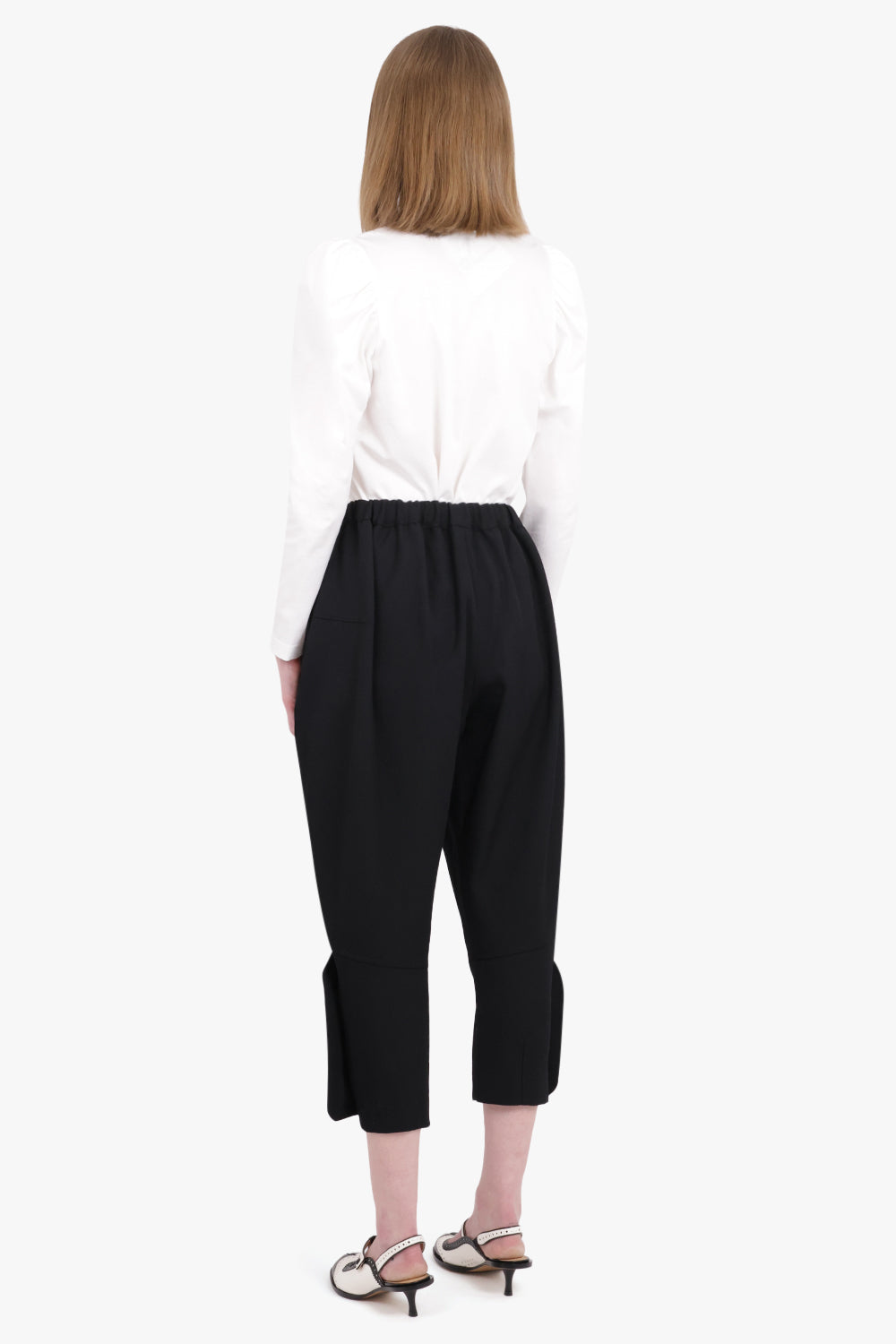 COMME DES GARCONS RTW Crop Tapered Elastic Waistband | Black