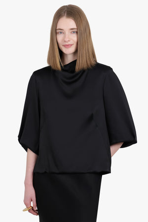 DRIES VAN NOTEN RTW Clari High Neck S/S Top | Black