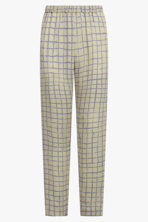 DRIES VAN NOTEN RTW Palmira Check Print Tapered Pant | Beige