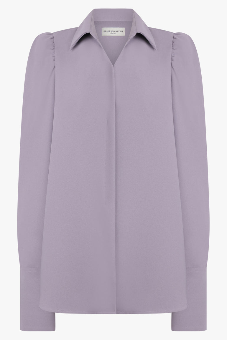 DRIES VAN NOTEN RTW Celindra L/S Shoulder Detail Shirt | Lilac