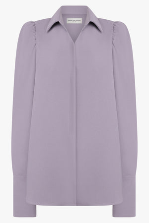 DRIES VAN NOTEN RTW Celindra L/S Shoulder Detail Shirt | Lilac