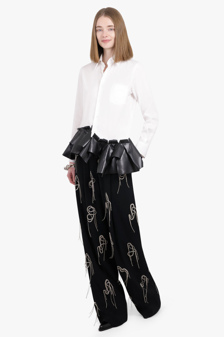 DRIES VAN NOTEN RTW Porter Embellished Tapered Pant | Black