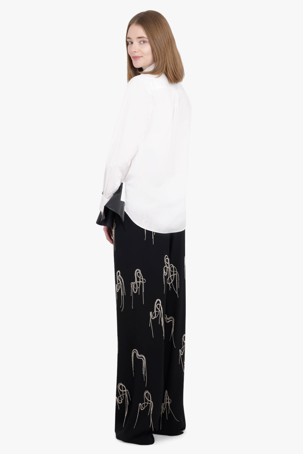 DRIES VAN NOTEN RTW Porter Embellished Tapered Pant | Black