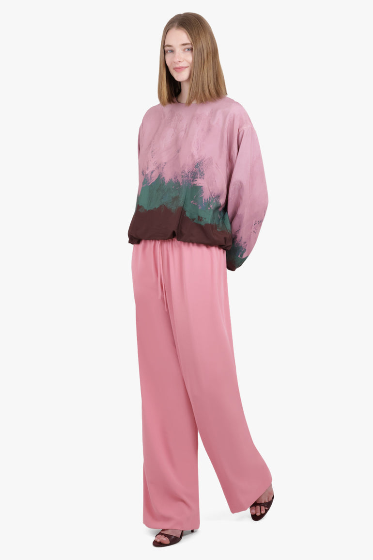 DRIES VAN NOTEN RTW Puvis Wide Leg Drawstring Pant | Pink