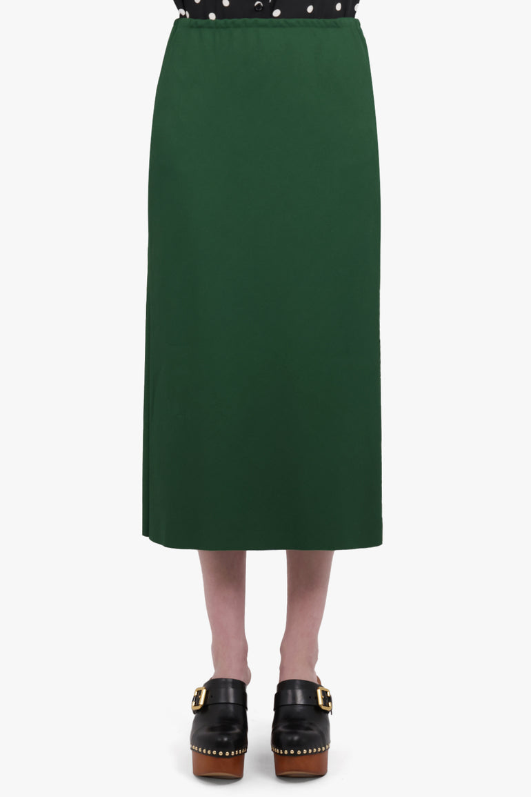 DRIES VAN NOTEN RTW Separ Straight Midi Skirt | Emerald