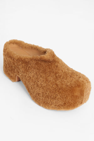 Textured 40mm Clog Mules | Tan