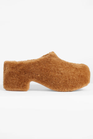 Textured 40mm Clog Mules | Tan