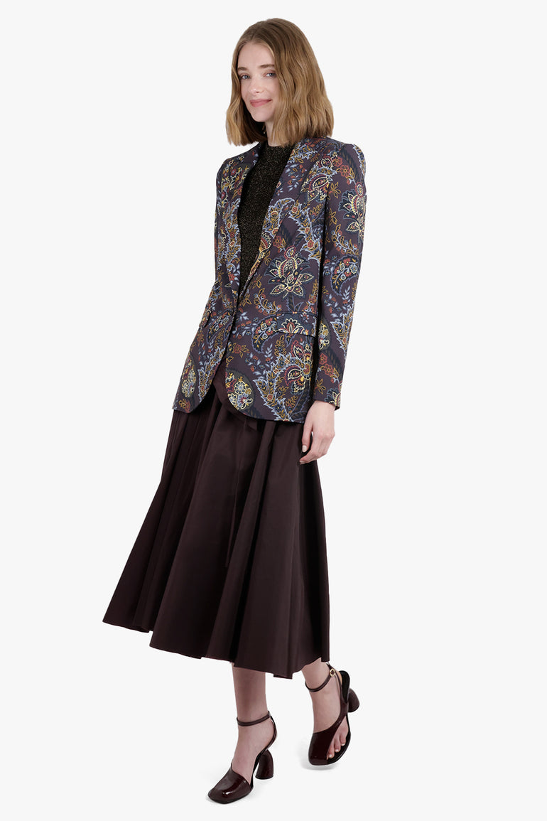 ETRO RTW Single Breasted Floral Print Jacket | Black/Multi