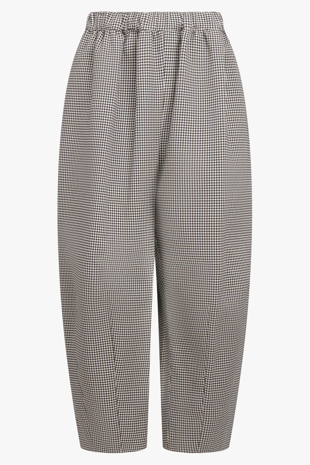 COMME DES GARCONS RTW Houndstooth Print Tapered Balloon Pant | Grey