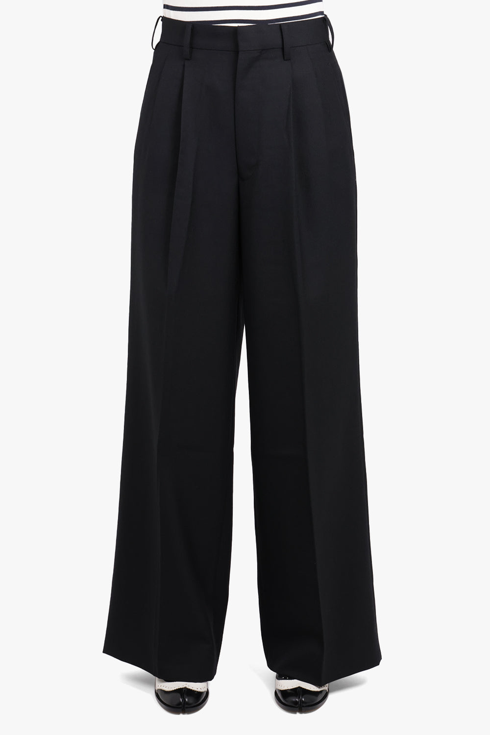 JUNYA WATANABE RTW Wide Leg Pleat Front Pant | Black