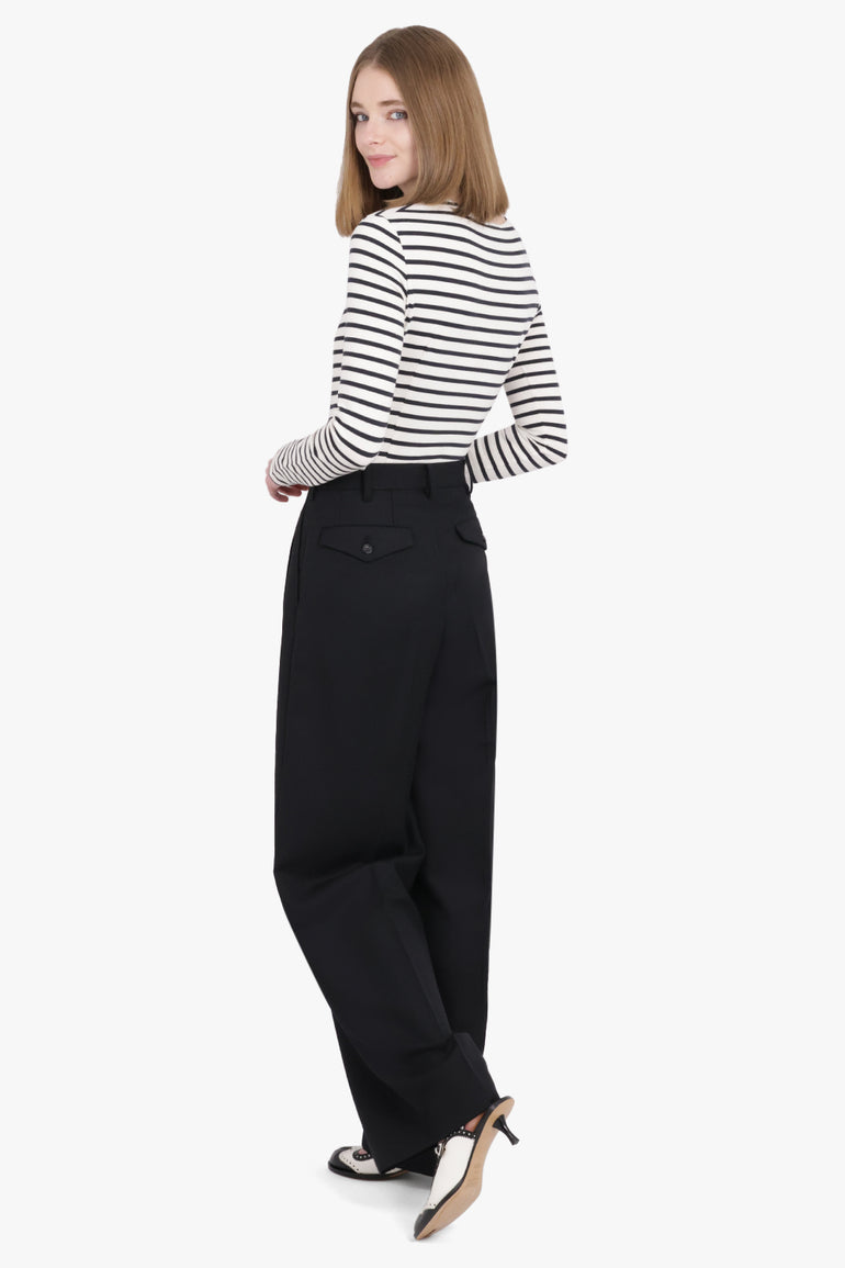 JUNYA WATANABE RTW Wide Leg Pleat Front Pant | Black