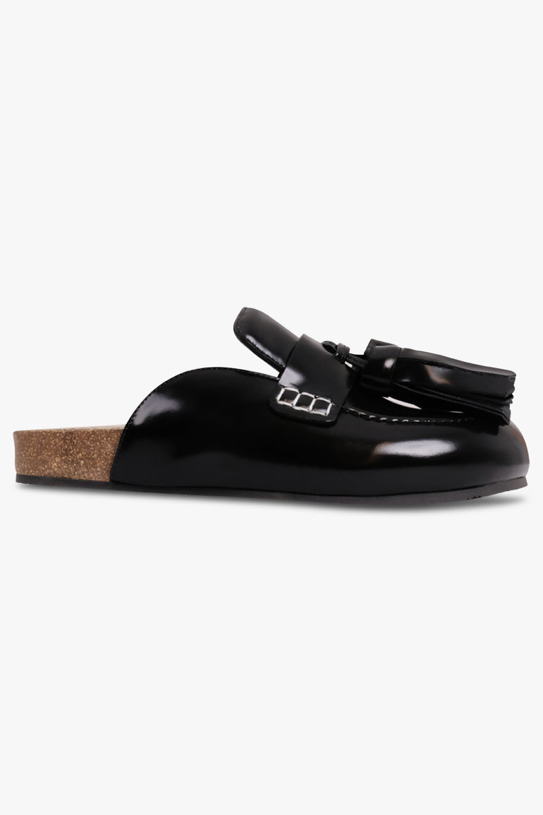 JW ANDERSON SHOES Tassel Mule Slip on Loafer | Black