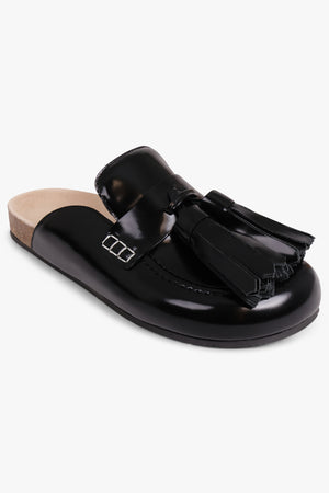 JW ANDERSON SHOES Tassel Mule Slip on Loafer | Black