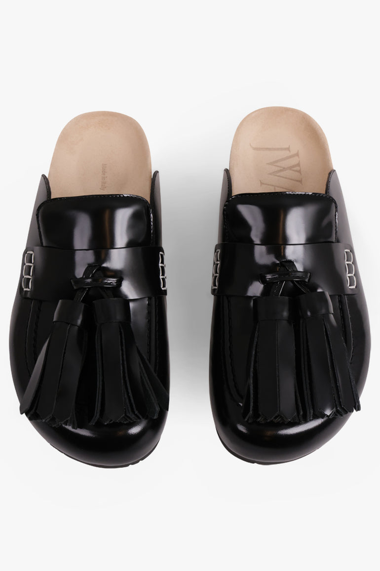 JW ANDERSON SHOES Tassel Mule Slip on Loafer | Black