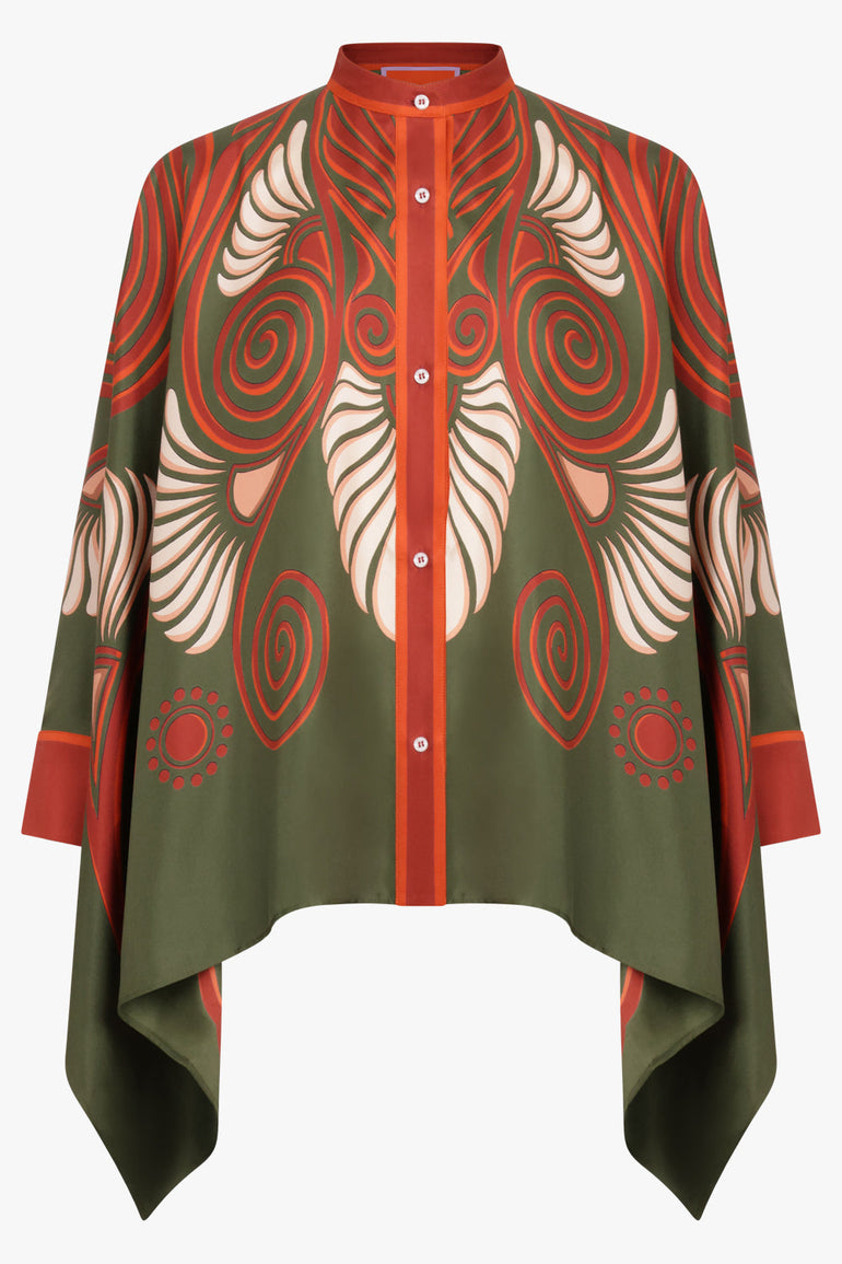 LA DOUBLEJ RTW Foulard 3/4 Sleeve Print Fluid Blouse | Kerylos Placée