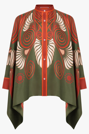 LA DOUBLEJ RTW Foulard 3/4 Sleeve Print Fluid Blouse | Kerylos Placée