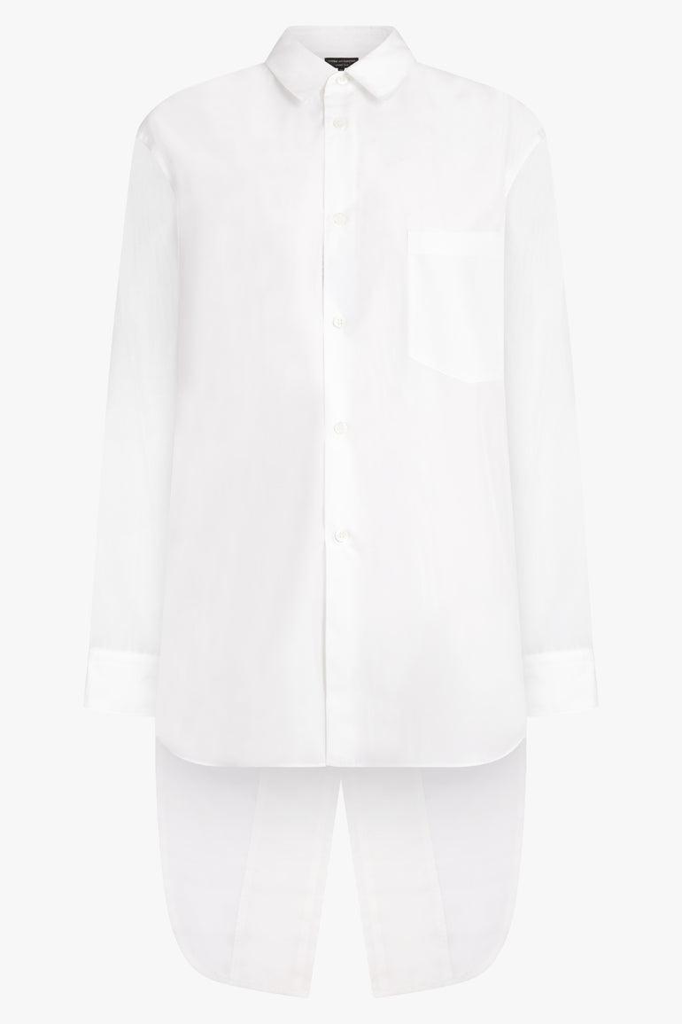 COMME DES GARCONS HOMME PLUS RTW Longline Hi-Lo Tails L/S Shirt | White