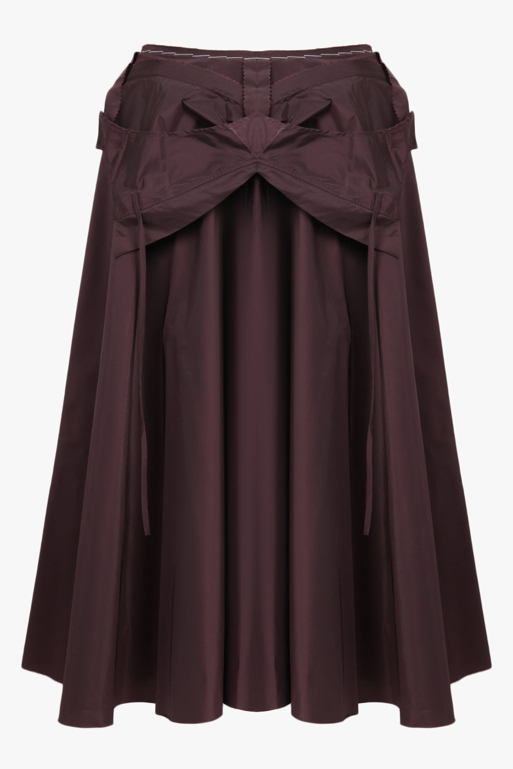 MAISON MARGIELA RTW Disassembled Pleat Midi Skirt | Burgundy