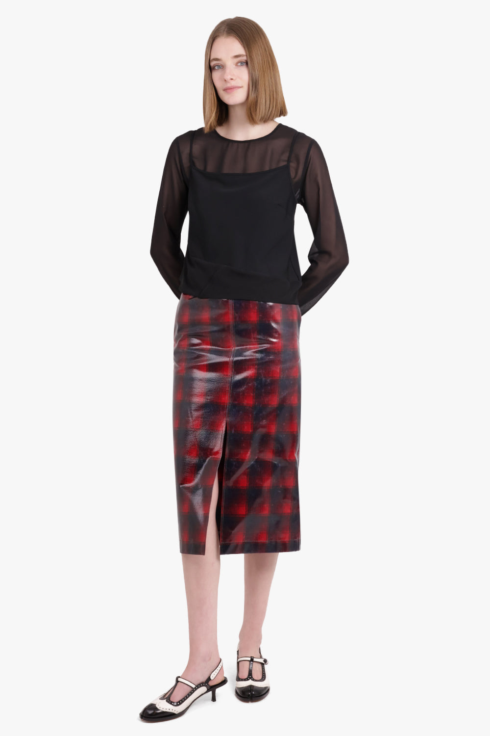 MAISON MARGIELA RTW Midi Skirt | Red Check