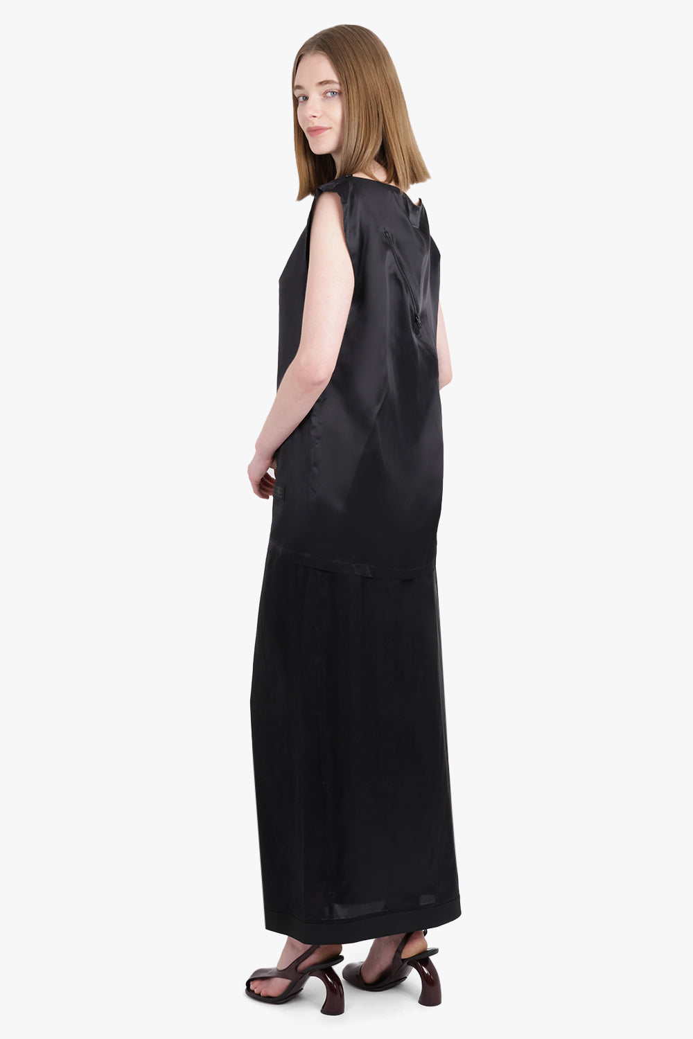 MM6 BY MAISON MARGIELA RTW Drape S/Less Boat Neck Top | Black