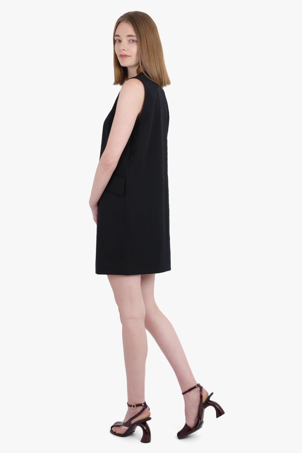 MM6 BY MAISON MARGIELA RTW Suiting V-Neck Mini Dress | Black