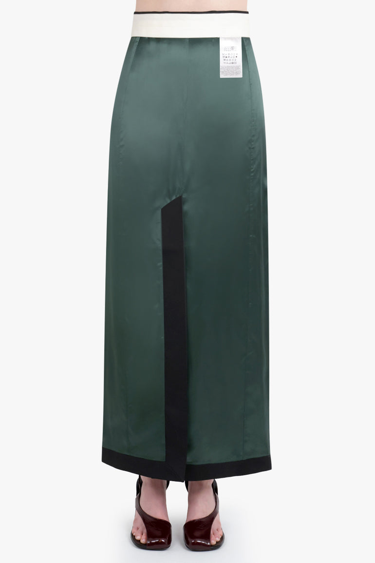 MM6 BY MAISON MARGIELA RTW Waistband Detail Maxi Skirt | Green