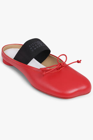 MM6 BY MAISON MARGIELA SHOES Tabi Ballerina Flat Slide | Fiery Red/Black