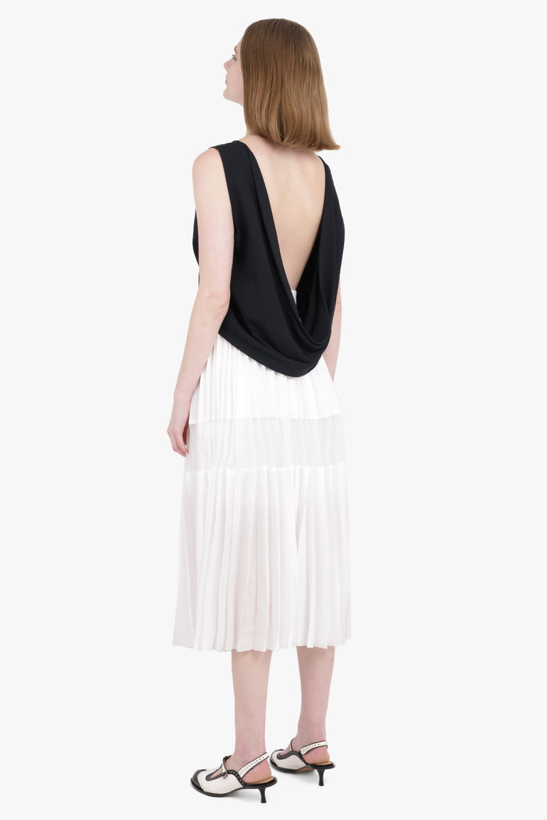 NINA RICCI RTW Cady Drapped Open-Back Vest | Black