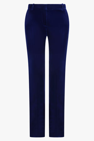 NINA RICCI RTW Fluid Velvet Straight Pant | Blue