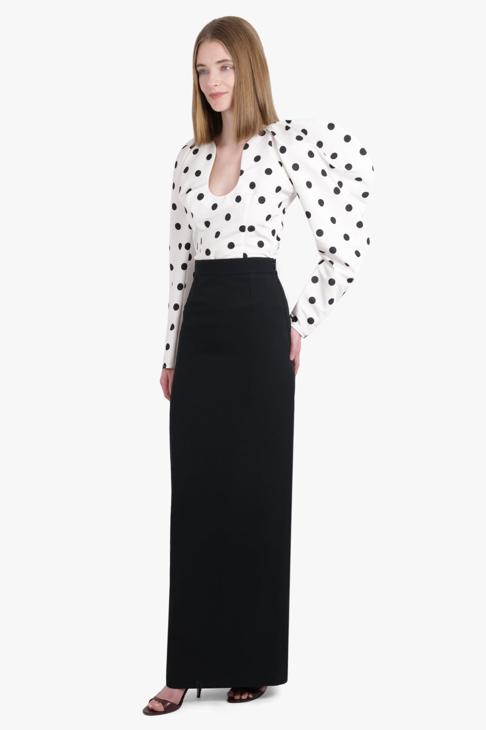 NINA RICCI RTW Long Cady Pencil Skirt | Black