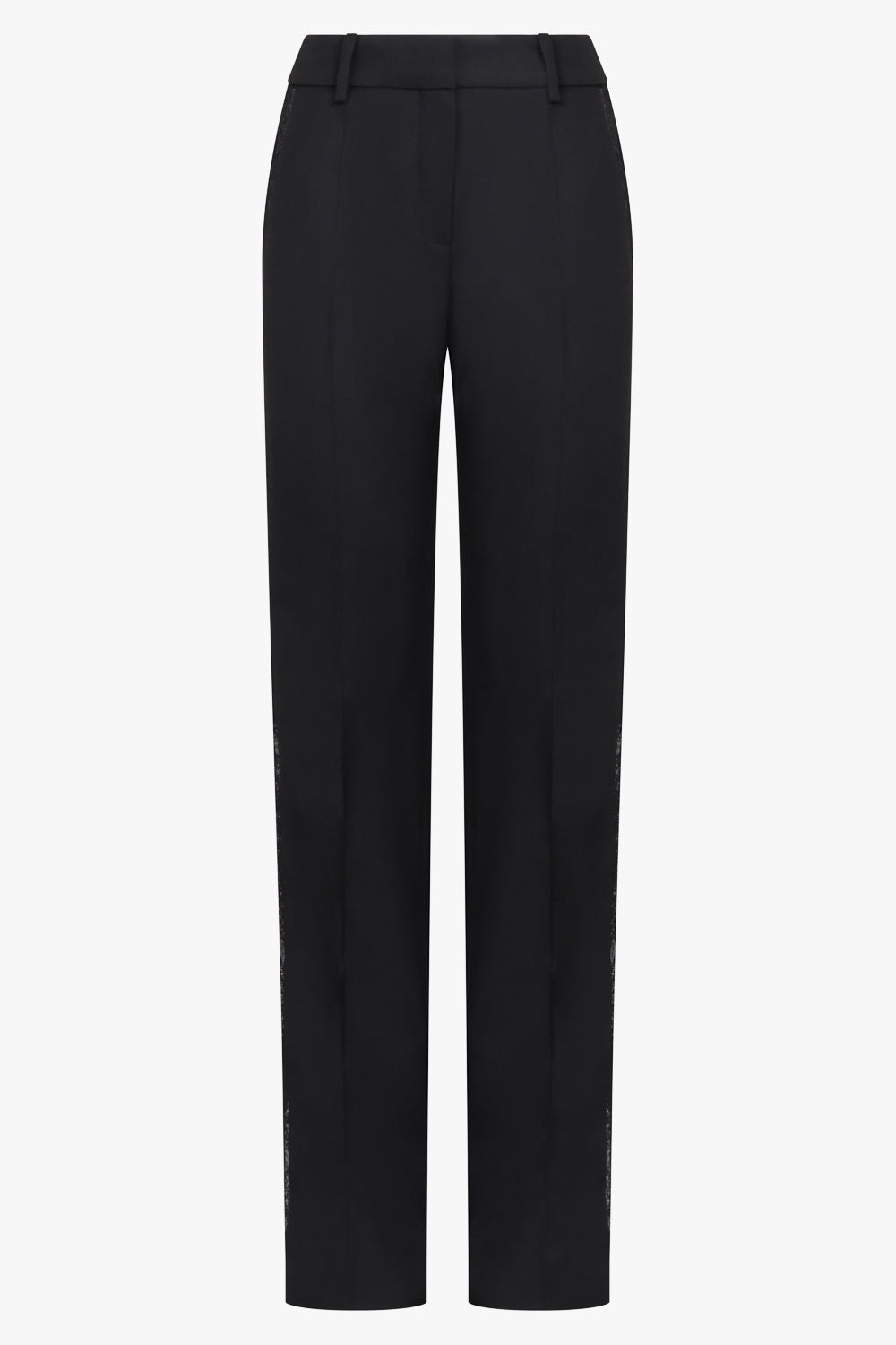 NINA RICCI RTW Lace Side Panel Straight Leg Pant | Black