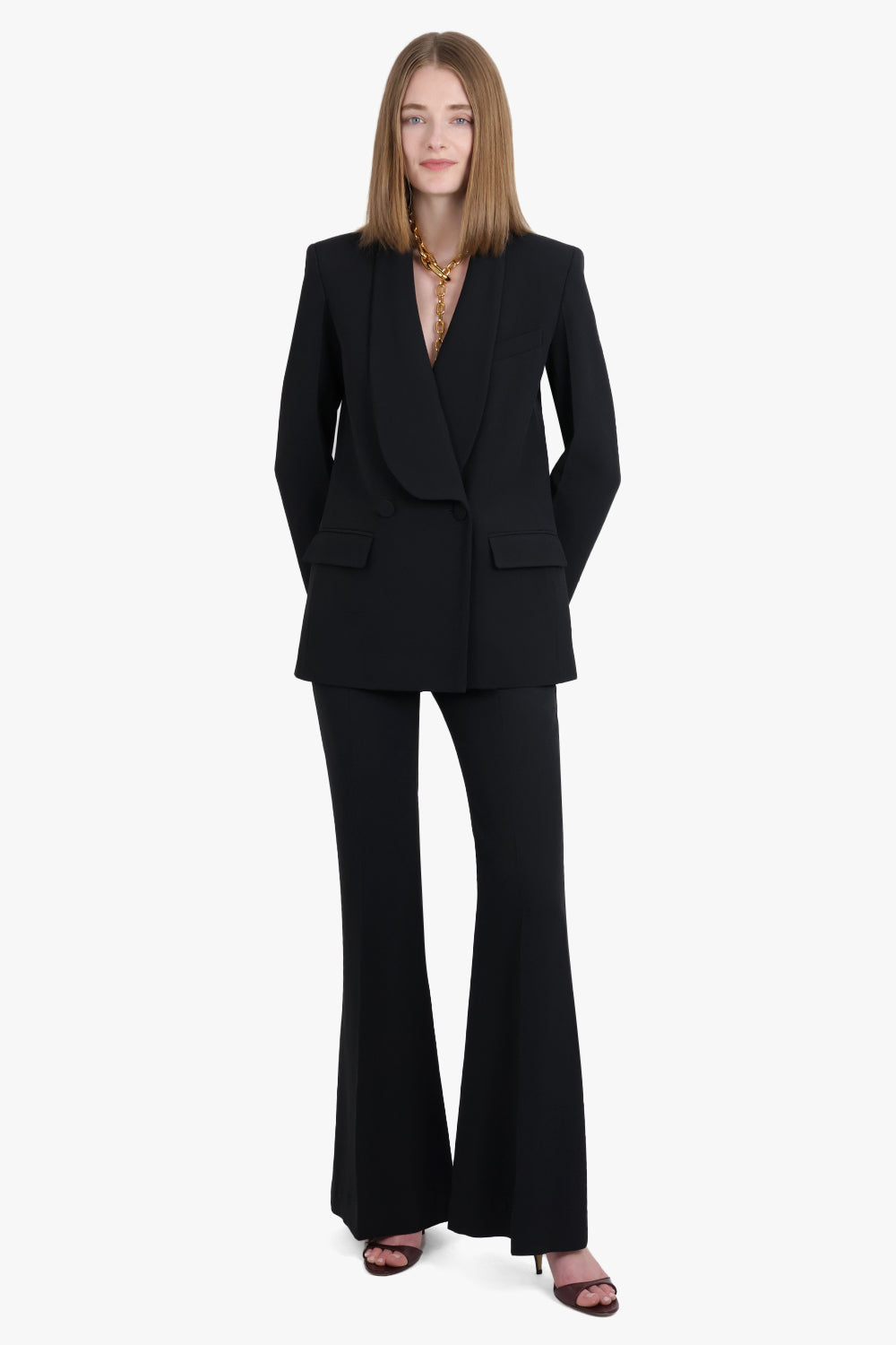 NINA RICCI RTW Shawl Collar Cady Blazer | Black