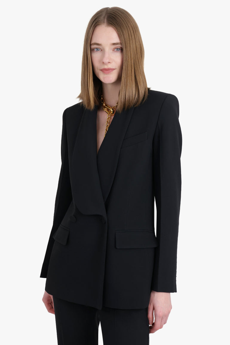 NINA RICCI RTW Shawl Collar Cady Blazer | Black