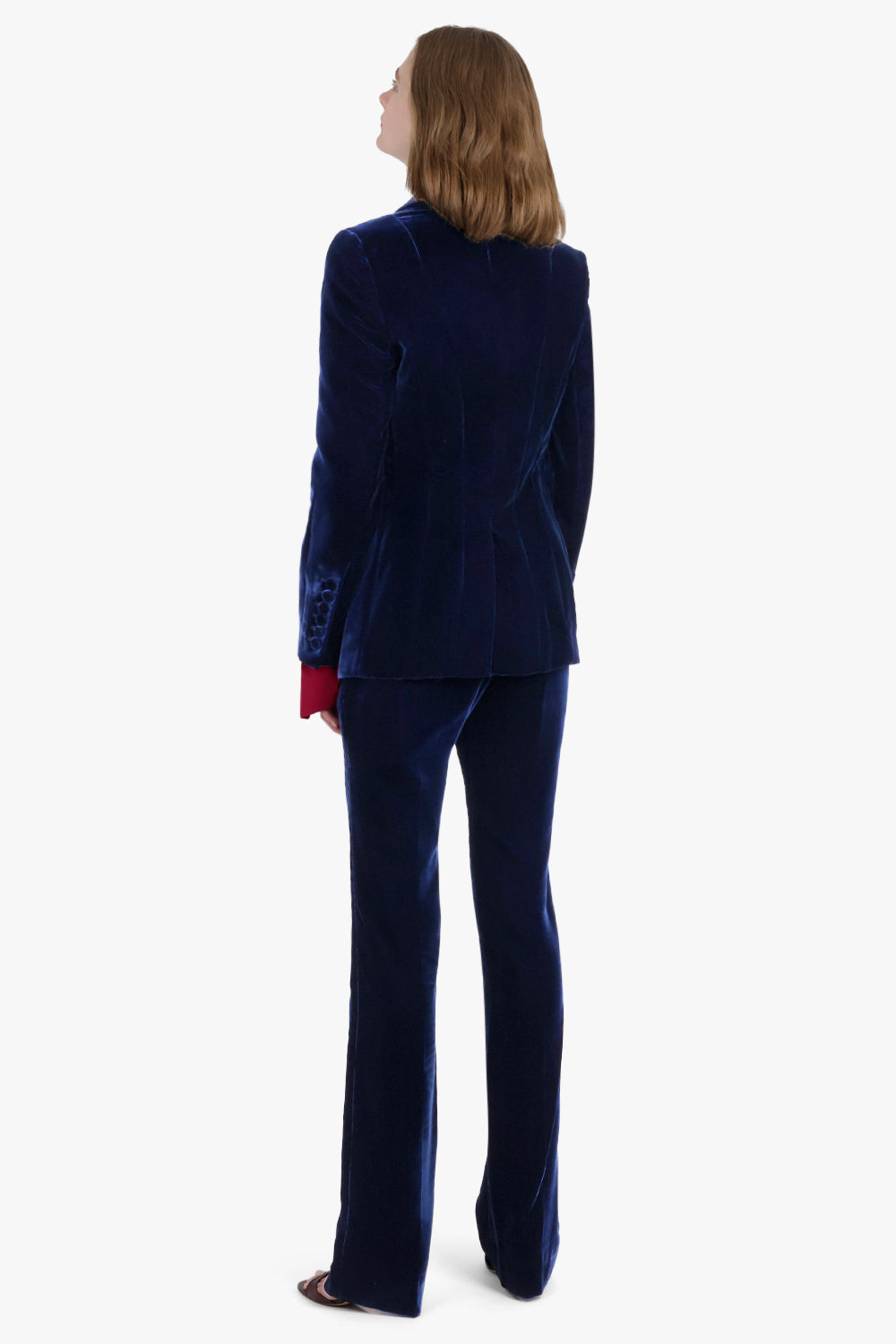 NINA RICCI RTW Single Breasted Fluid Velvet Jacket | Blue