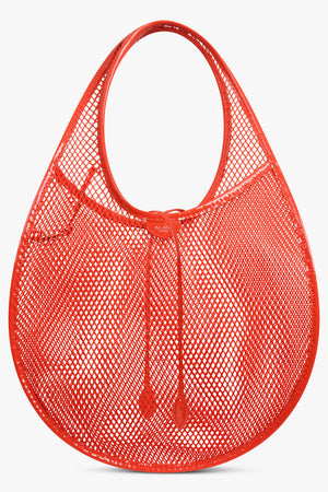 ALAIA BAGS ORANGE / 319 - ORANGE SANGUINE One Piece Medium Fishnet Mesh Hobo Bag | Orange