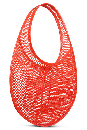 ALAIA BAGS ORANGE / 319 - ORANGE SANGUINE One Piece Medium Fishnet Mesh Hobo Bag | Orange