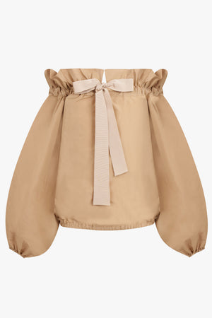 PATOU RTW Iconic Volume Tie Blouse | Sand Beige