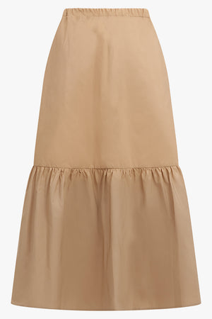 PATOU RTW Maxi Ruched Day Skirt | Sand Beige