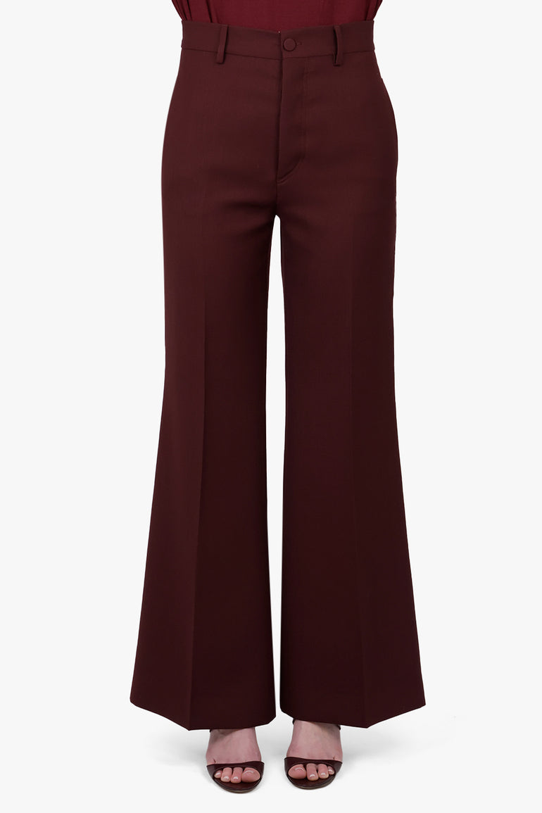 PLAN C RTW Wide Leg Trouser | Burgundy