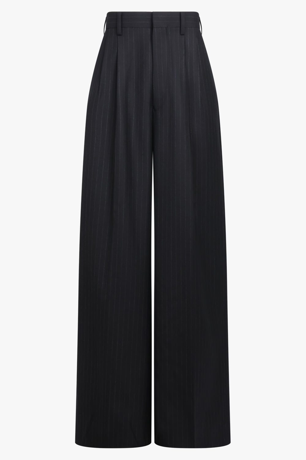 JUNYA WATANABE RTW Pin Stripe Wide Leg Pleat Front Pant | Black/Grey