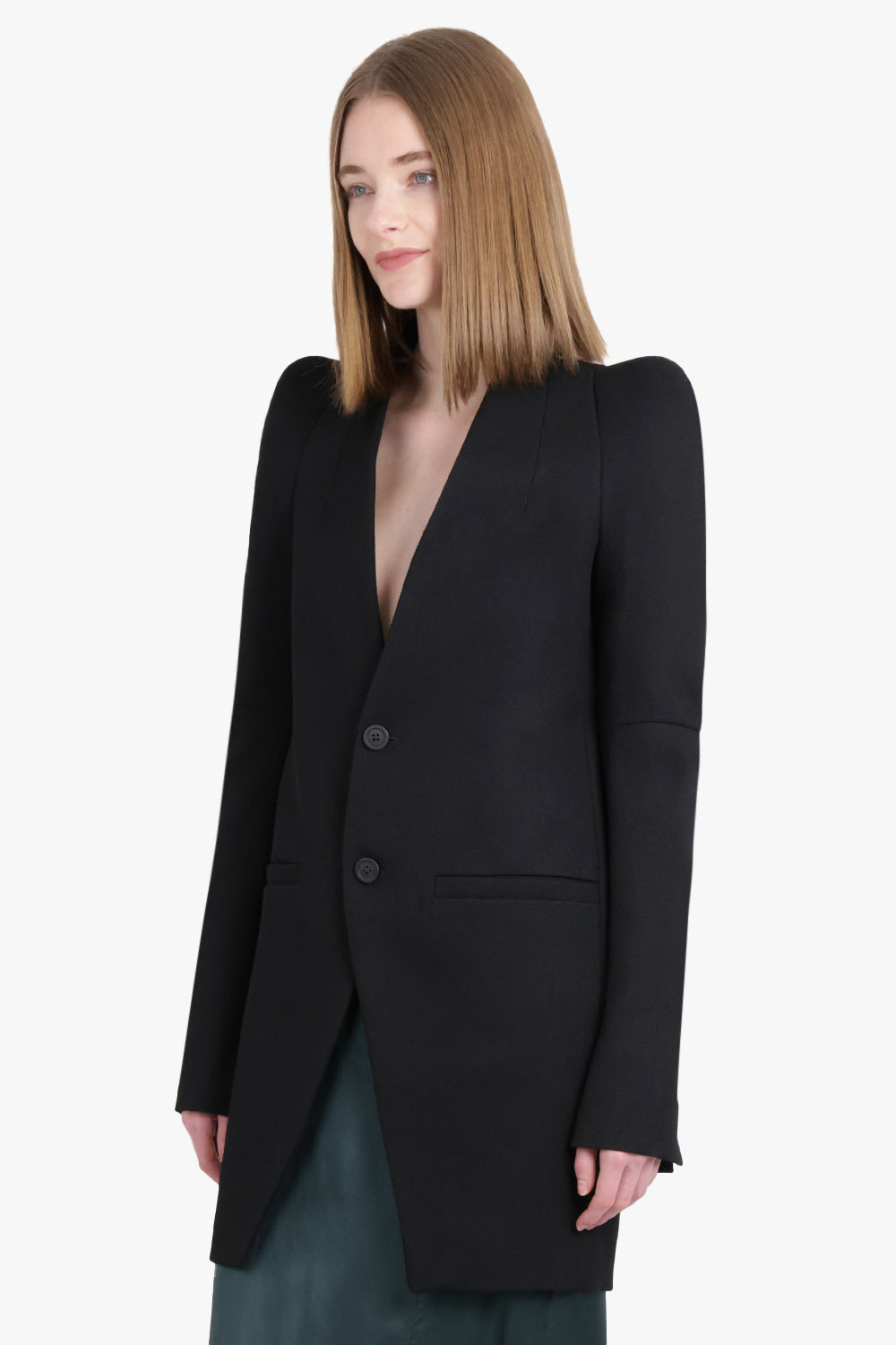 RICK OWENS RTW Giacca Metro Single Breasted Blazer | Black