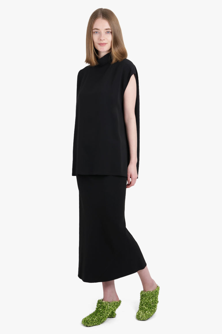 RICK OWENS RTW High Neck S/S Edfu T Top | Black