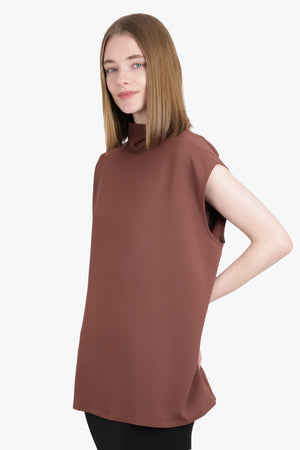 RICK OWENS RTW High Neck S/S Edfu T Top | Brown