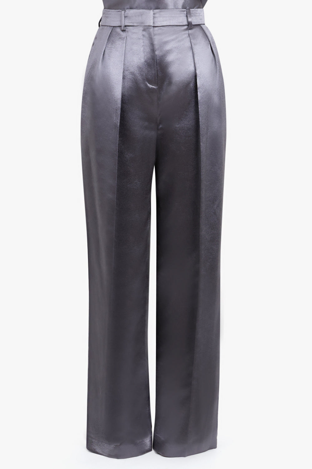 ROCHAS RTW High Waisted Pleat Wide Leg Pant | Grey Boulevard