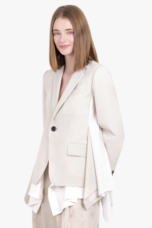 SACAI RTW Suiting Jacket With Shirt Detailing | Ecru/White