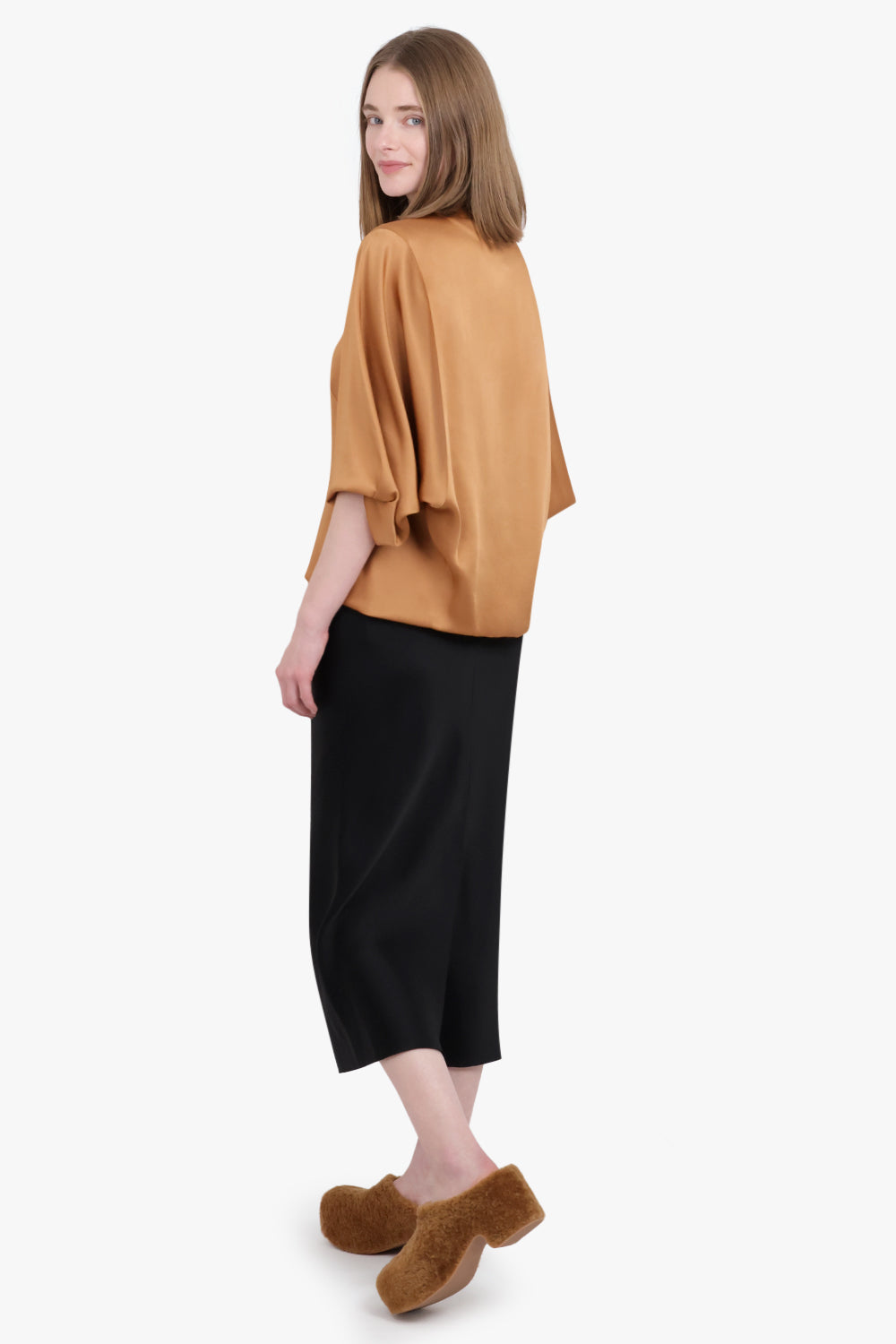 DRIES VAN NOTEN RTW Clari High Neck S/S Top | Light Rust