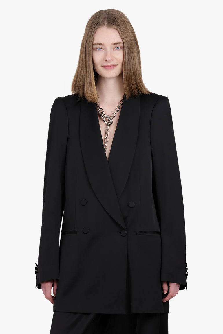 DRIES VAN NOTEN RTW Blinker Double Breasted Long Jacket | Black