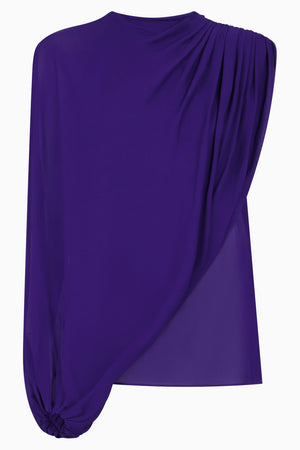 ALAIA RTW Asymmetric Drape Balloon Top | Purple